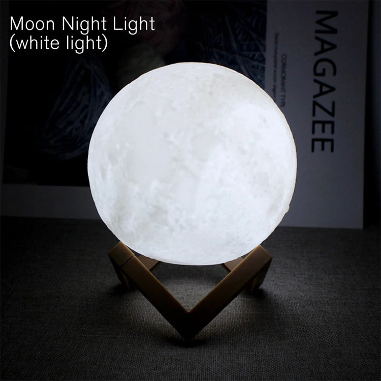 Moon Lamp LED Night Light Battery Powered With Stand,  For Bedroom Decor Night Lights Adults and Kids Gift.