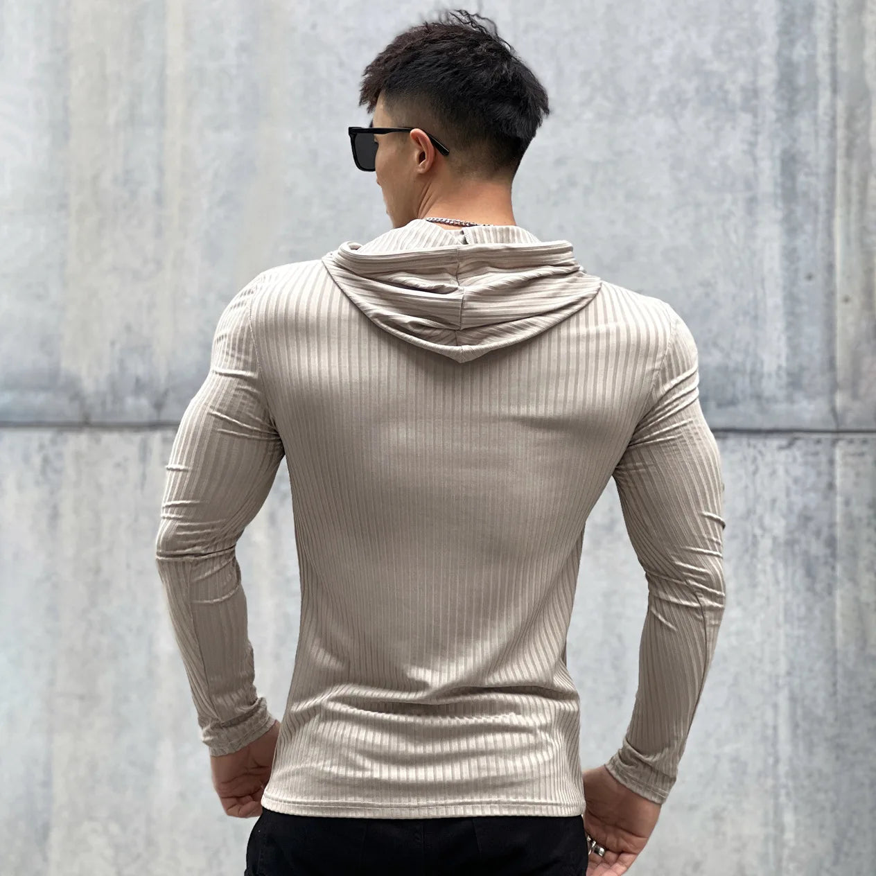 Gym Fitness T-shirt Men Casual Long Sleeve Skinny Shirt Male Bodybuilding Tees